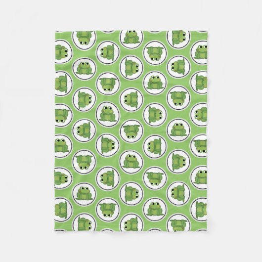 Adorable Frog Muster Apple Green Fleece Blanket (Vorderseite)