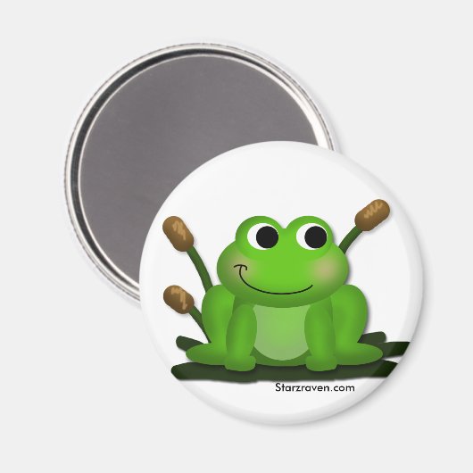 Adorable Froggy Round Magnet (Vorderseite/Rückseite)