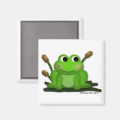 Adorable Froggy Square Magnet (Vorderseite/Rückseite)