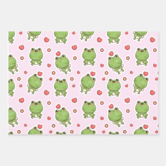 Adorable Frogs Collection - Niedliche Froschthemen Geschenkpapier Set (Vorderseite 3)