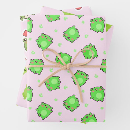 Adorable Frogs Collection - Niedliche Froschthemen Geschenkpapier Set (Beispiel)