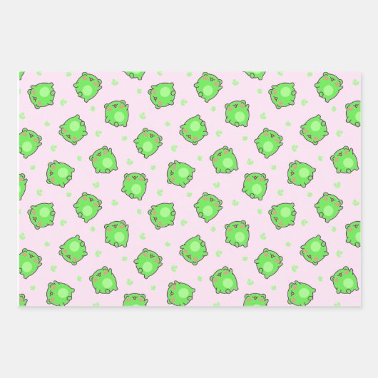 Adorable Frogs Collection - Niedliche Froschthemen Geschenkpapier Set (Vorderseite)