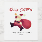 Adorable Frohe Weihnachten Weinetikett (Einzelnes Label)