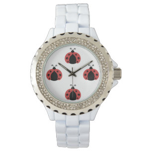 Adorable fröhliche niedliche Mädchen Ladybugs Armbanduhr