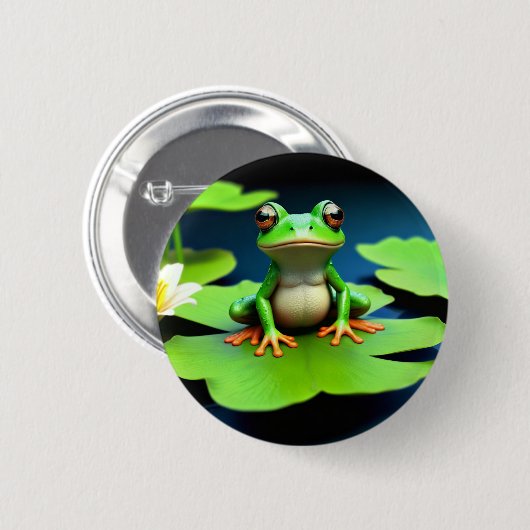 Adorable Frosch Birthday Button (Vorne & Hinten)