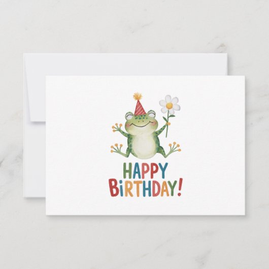 Adorable Frosch Birthday Design mit Daisy und Part Dankeskarte (Vorderseite)