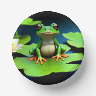 Adorable Frosch Birthday Pappteller