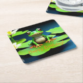 Adorable Frosch Birthday Rechteckiger Pappuntersetzer (angewinkelt)