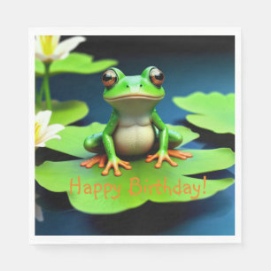 Adorable Frosch Birthday Serviette