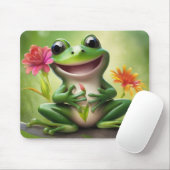 Adorable Frosch mit Blume Mauspad (Mit Mouse)