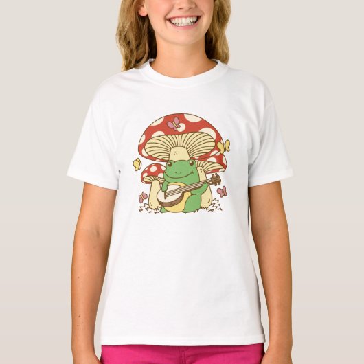 Adorable Frosch Playing Banjo T-Shirt (Vorderseite)