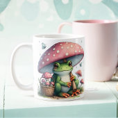 Adorable Frosch unter Pilzschirm Kaffeetasse