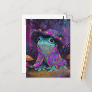 Adorable Frosch Wizard Postkarte