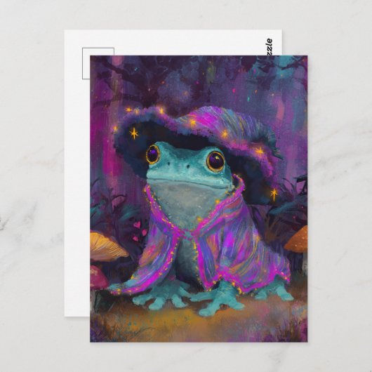 Adorable Frosch Wizard Postkarte (Vorne/Hinten)