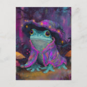 Adorable Frosch Wizard Postkarte (Vorderseite)