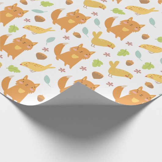 Adorable Füchse Geschenkpapier (Ecke)