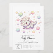 Adorable Fun Dinosaur Babydusche Einladung (Vorne/Hinten)