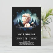 Adorable Fun Lion Birthday Einladung (Stehend Vorderseite)