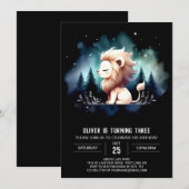 Adorable Fun Lion Birthday Einladung (Vorne/Hinten)