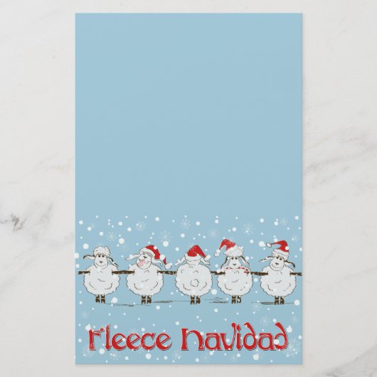 Adorable FUNNY Fleece Navidad Christmas Sheep Briefpapier (Vorderseite)