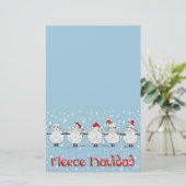 Adorable FUNNY Fleece Navidad Christmas Sheep Briefpapier (Stehend Vorderseite)