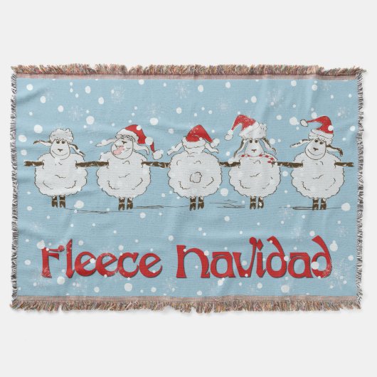 Adorable FUNNY Fleece Navidad Christmas Sheep Decke (Vorderseite)