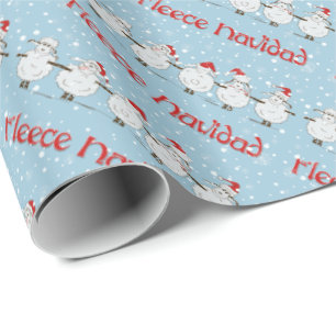 Adorable FUNNY Fleece Navidad Christmas Sheep Geschenkpapier