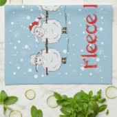 Adorable FUNNY Fleece Navidad Christmas Sheep Geschirrtuch (Gefaltet)