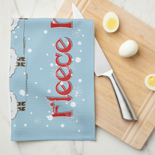 Adorable FUNNY Fleece Navidad Christmas Sheep Geschirrtuch (Viertel Falte)