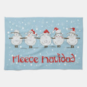 Adorable FUNNY Fleece Navidad Christmas Sheep Geschirrtuch (Horizontal)