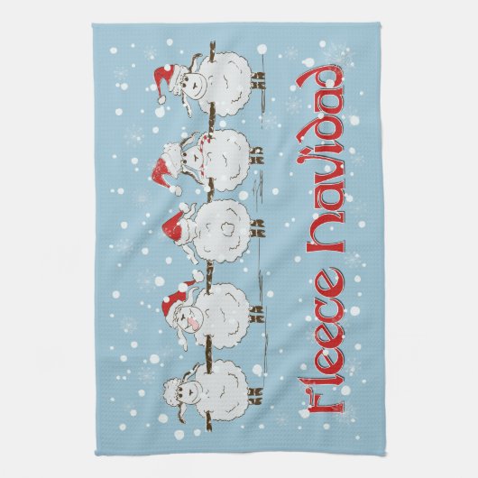 Adorable FUNNY Fleece Navidad Christmas Sheep Geschirrtuch (Vertikal)