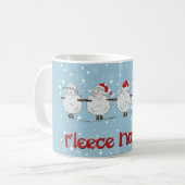 Adorable FUNNY Fleece Navidad Christmas Sheep Kaffeetasse (Vorderseite Links)