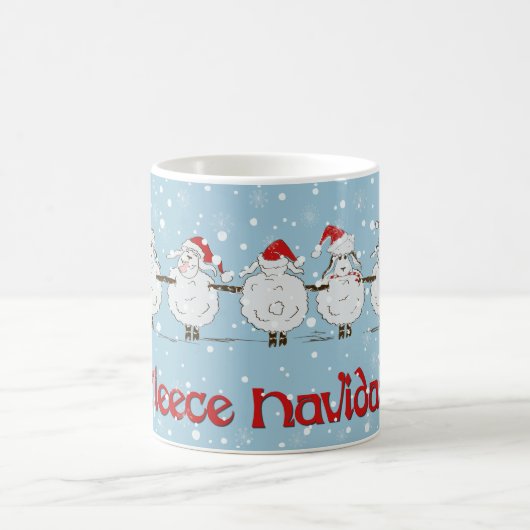 Adorable FUNNY Fleece Navidad Christmas Sheep Kaffeetasse (Mittel)