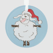 Adorable FUNNY Fleece Navidad Christmas Sheep Ornament (Rückseite)
