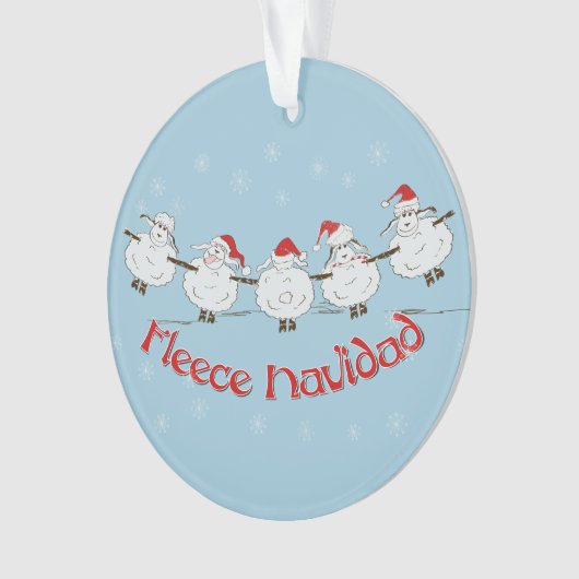 Adorable FUNNY Fleece Navidad Christmas Sheep Ornament (Vorderseite)