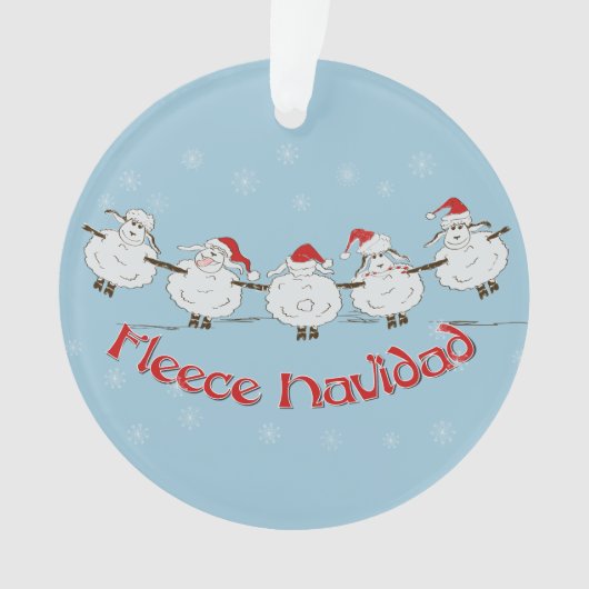 Adorable FUNNY Fleece Navidad Christmas Sheep Ornament (Vorderseite)