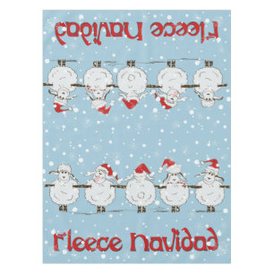 Adorable FUNNY Fleece Navidad Christmas Sheep Tischdecke