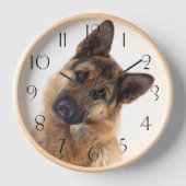Adorable Funny German Shepherd Portrait Uhr (Vorderseite)
