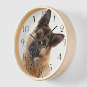 Adorable Funny German Shepherd Portrait Uhr (Winkel)