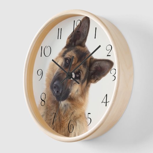 Adorable Funny German Shepherd Portrait Uhr (Winkel)