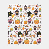 Adorable Funny Kawaii Halloween Muster Fleecedecke (Vorderseite)