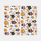 Adorable Funny Kawaii Halloween Muster Fleecedecke (Vorderseite (Horizontal))