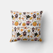 Adorable Funny Kawaii Halloween Muster Kissen (Rückseite)