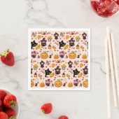 Adorable Funny Kawaii Halloween Muster Serviette (Beispiel)