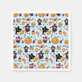 Adorable Funny Kawaii Halloween Muster Serviette (Vorderseite)