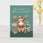Adorable Funny Moose Weihnachten Karte (Gelbe Blume)