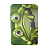 Adorable Funny Niedlich Green Frog Im Cartoon Kuns Badematte (Vorderseite Vertikal)