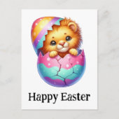 Adorable Funny Niedlich Osterlion Postkarte (Vorderseite)