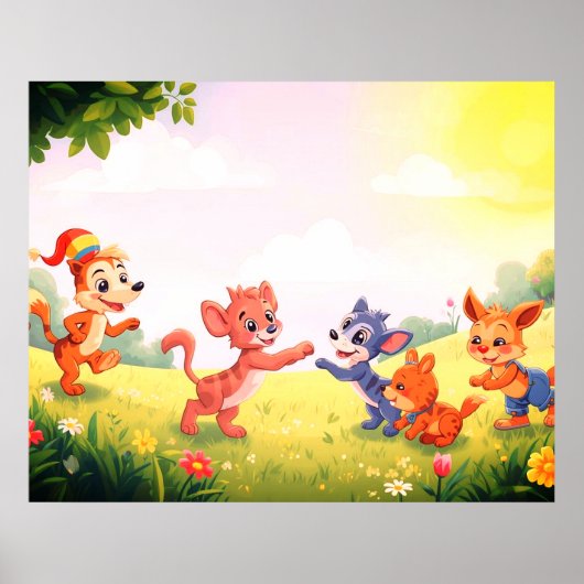 Adorable Furry Animals for Your Little Ones Wall  Poster (Vorne)