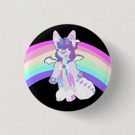 Adorable Furry Charakter Regenbogen Button